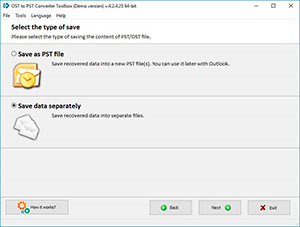 Microsoft OST to PST converter application for corrupted emails